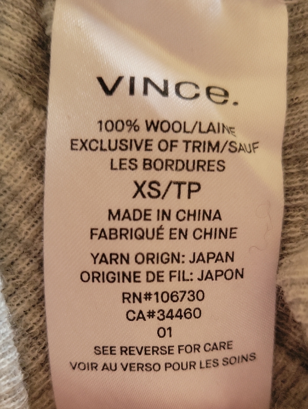 Vince 1/2-Sleeve Knit Lightweight Semi-sheer Gray Heathered Top, XS - Picture 15 of 15